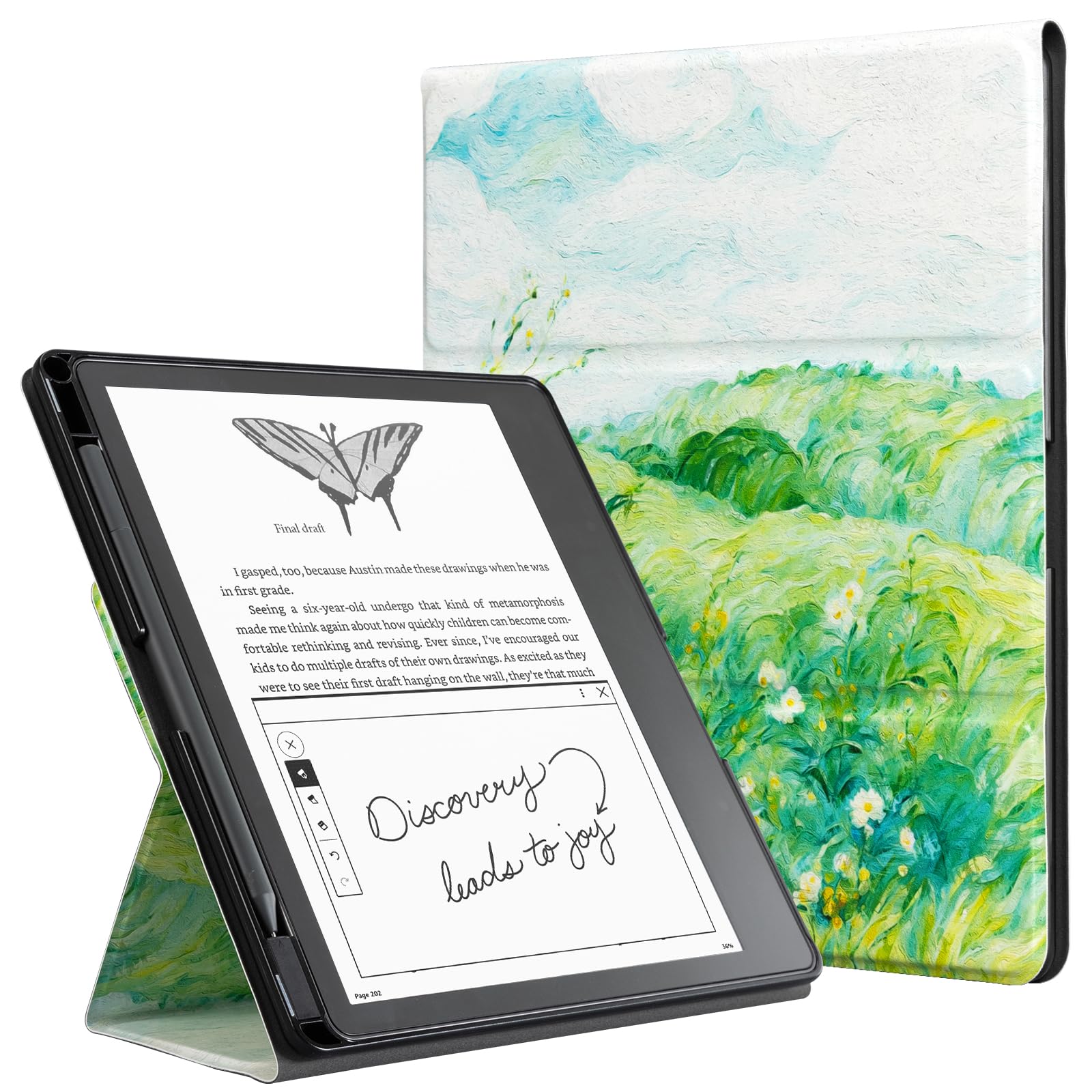 Mountain Green Wheat Field Kindle Scribe Stand Case