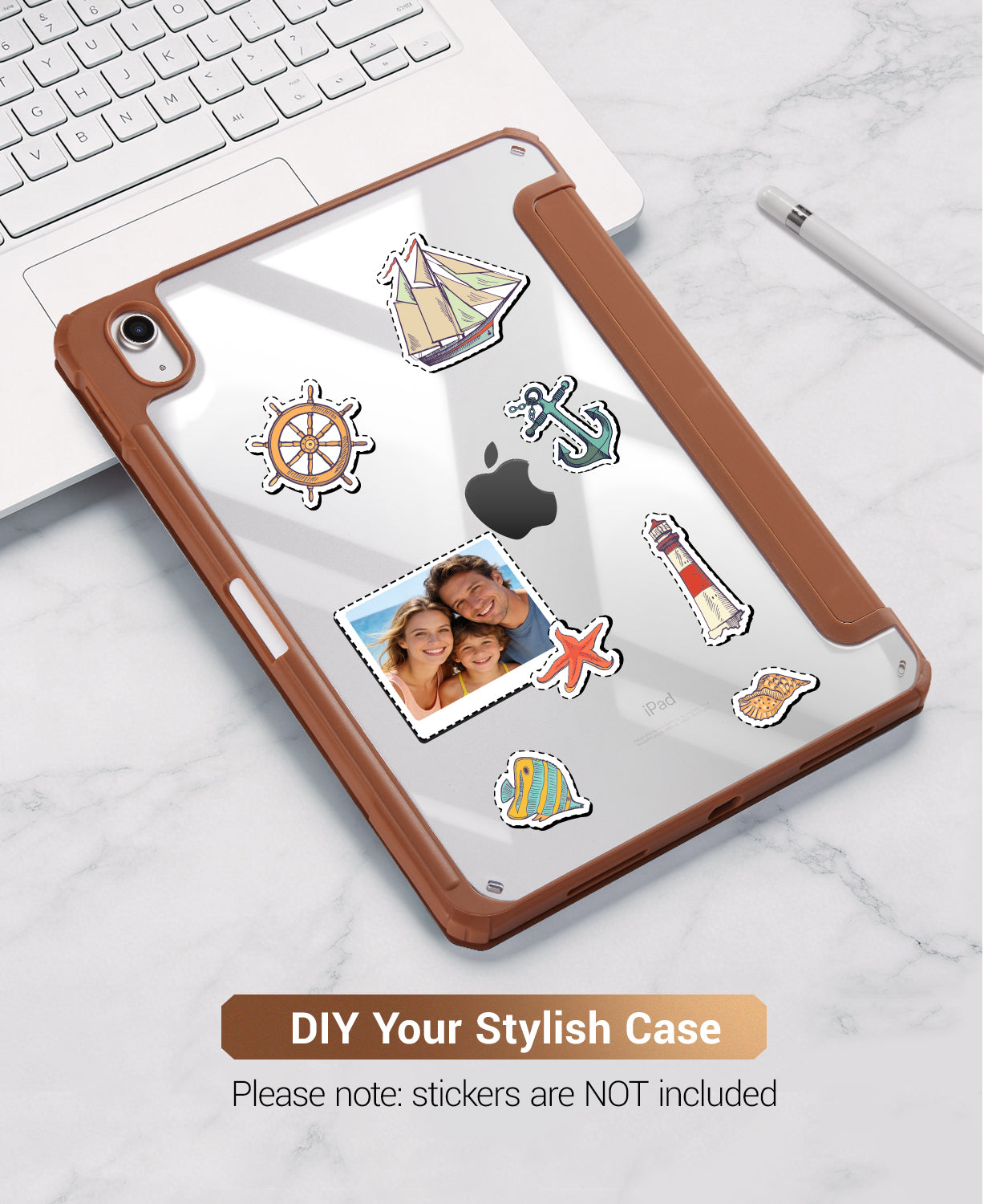 iPad 11th Gen (10th Compatible) Case With Y-Fold Magnetic Stand#Color_Coffe Brown