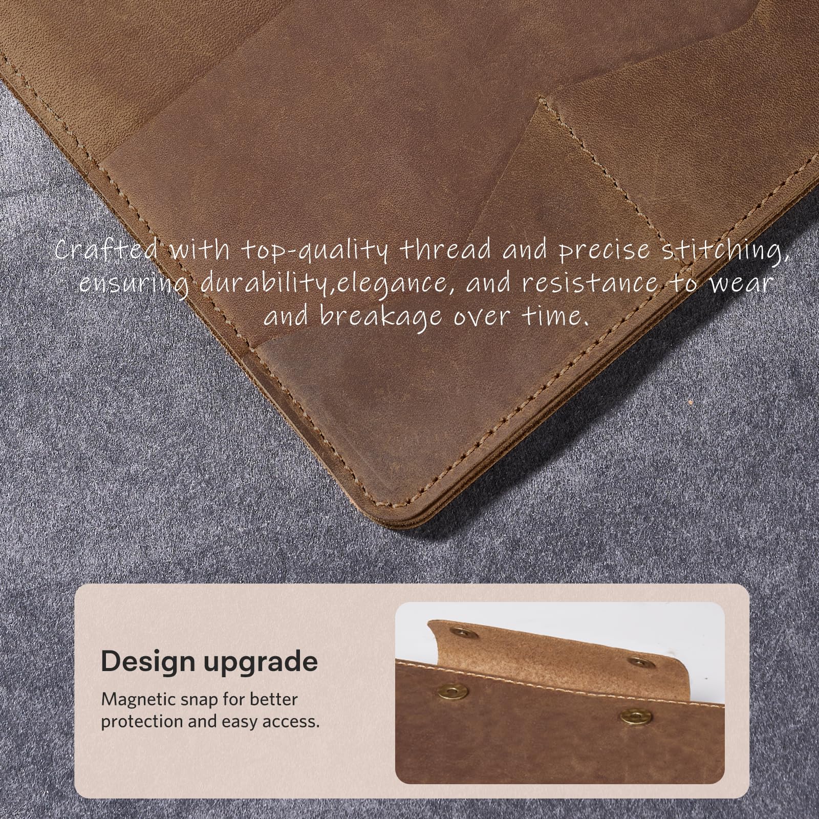 Remarkable Paper Pro 11.8" (2024) Genuine Cowhide Leather Slim Magnetic Case#Color_Cowhide Brown