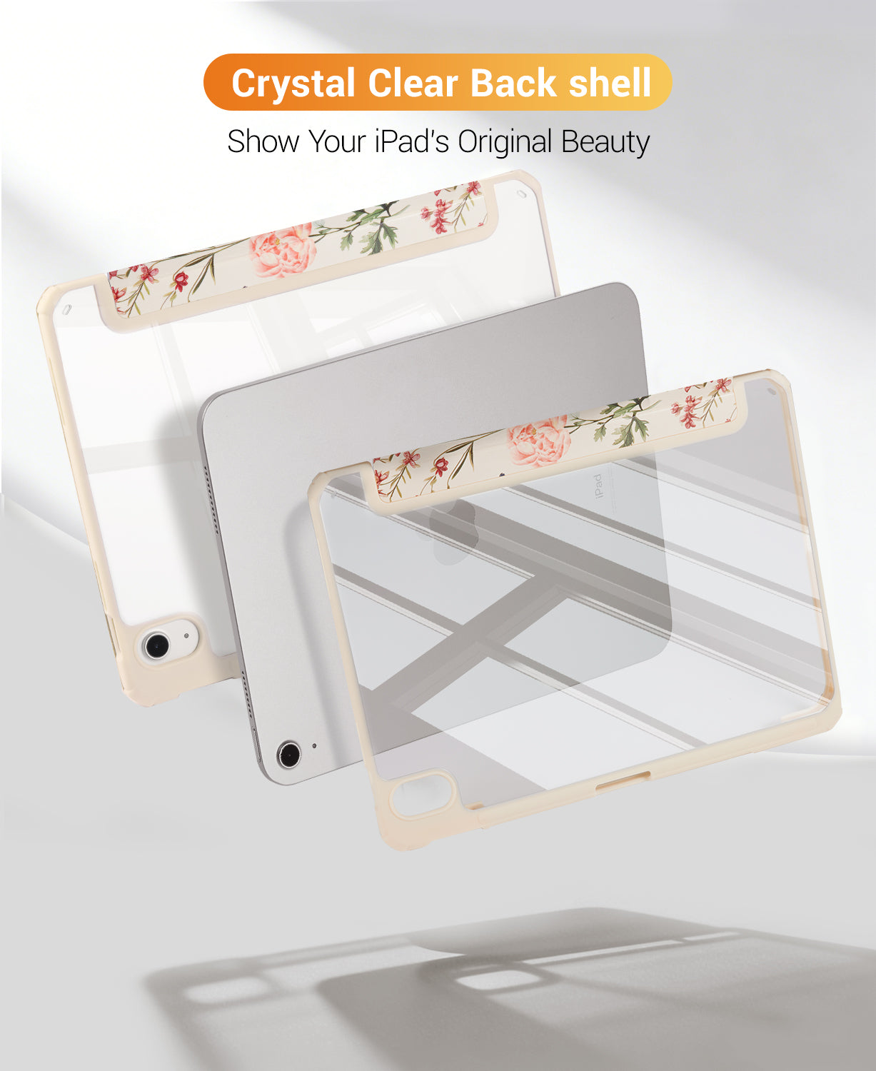 iPad 11th Gen (10th Compatible) Case With Y-Fold Magnetic Stand#Color_AntiqueFloralia