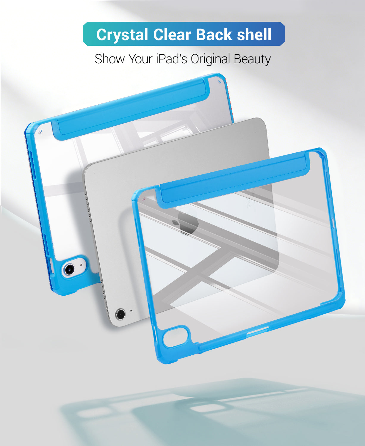 iPad 11th Gen (10th Compatible) Case With Y-Fold Magnetic Stand#Color_Bright Blue