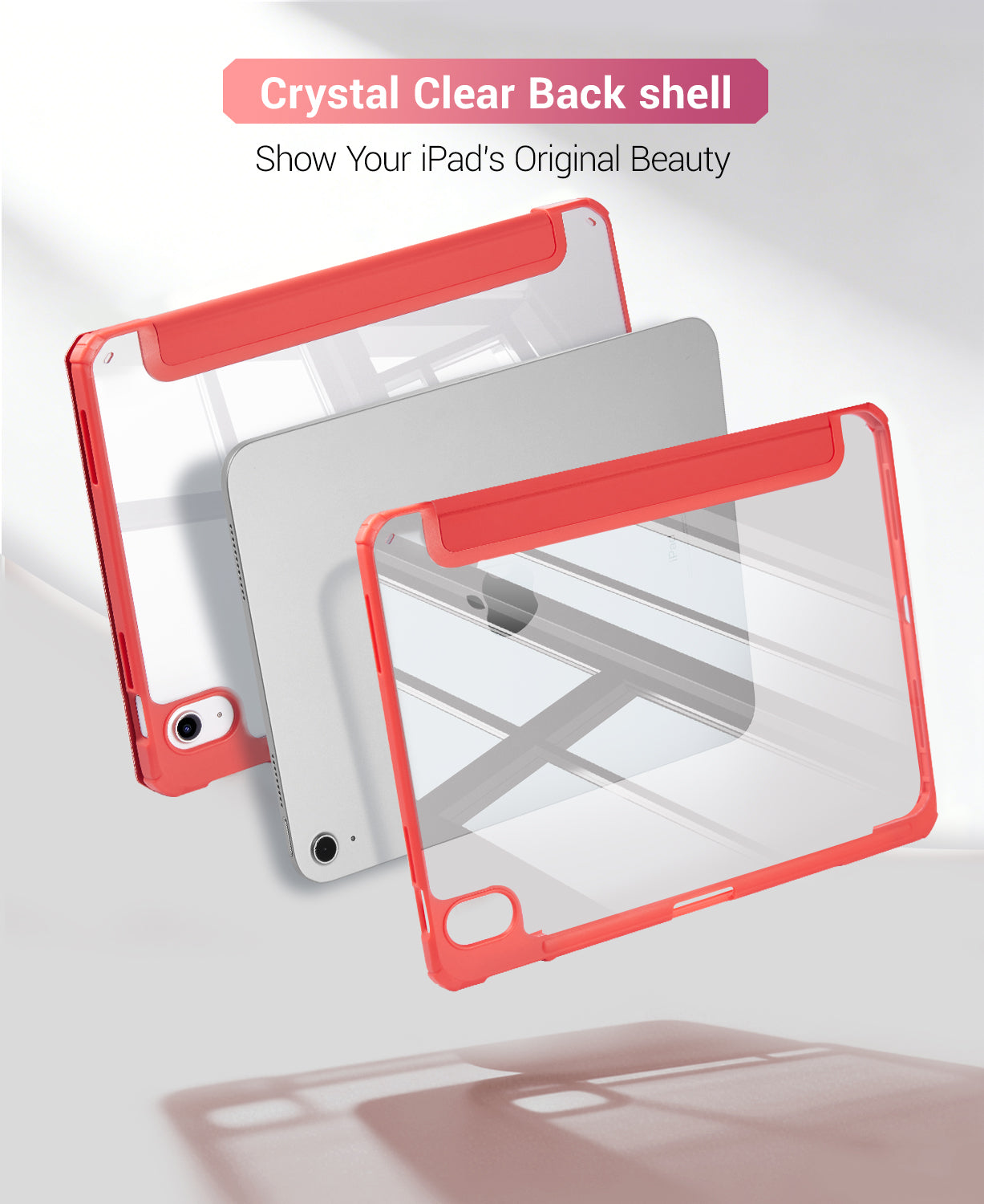 iPad 11th Gen (10th Compatible) Case With Y-Fold Magnetic Stand#Color_Red