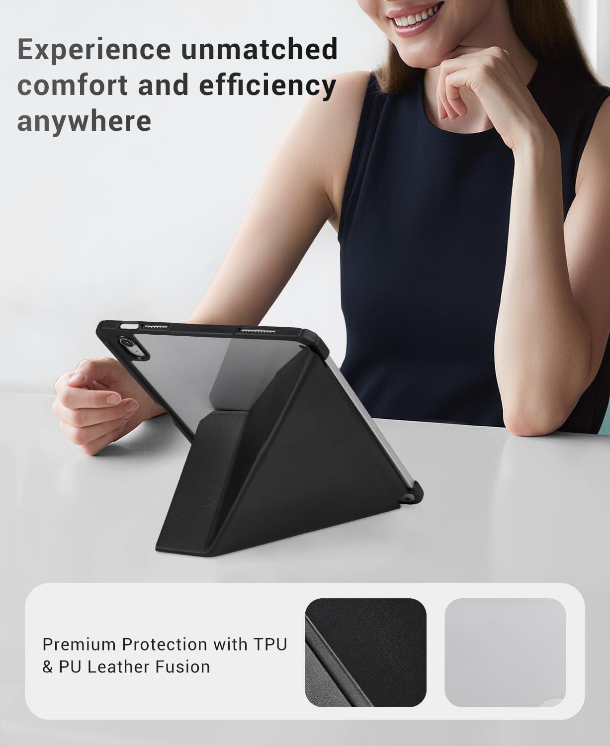 iPad 11th Gen (A16) 11" (2025) & 10th Gen 10.9" (2022) Case With Magnetic Stand#Color_Black