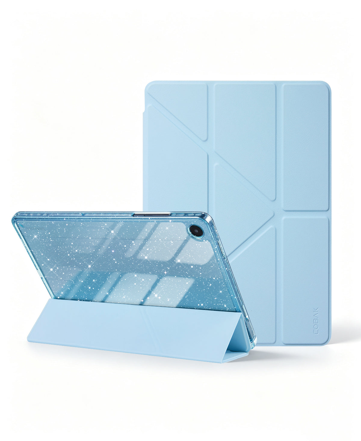 Galaxy Tab A11+ / A9+ 11" Multi-Angle Y-Fold Case#Color_Blue Glitter