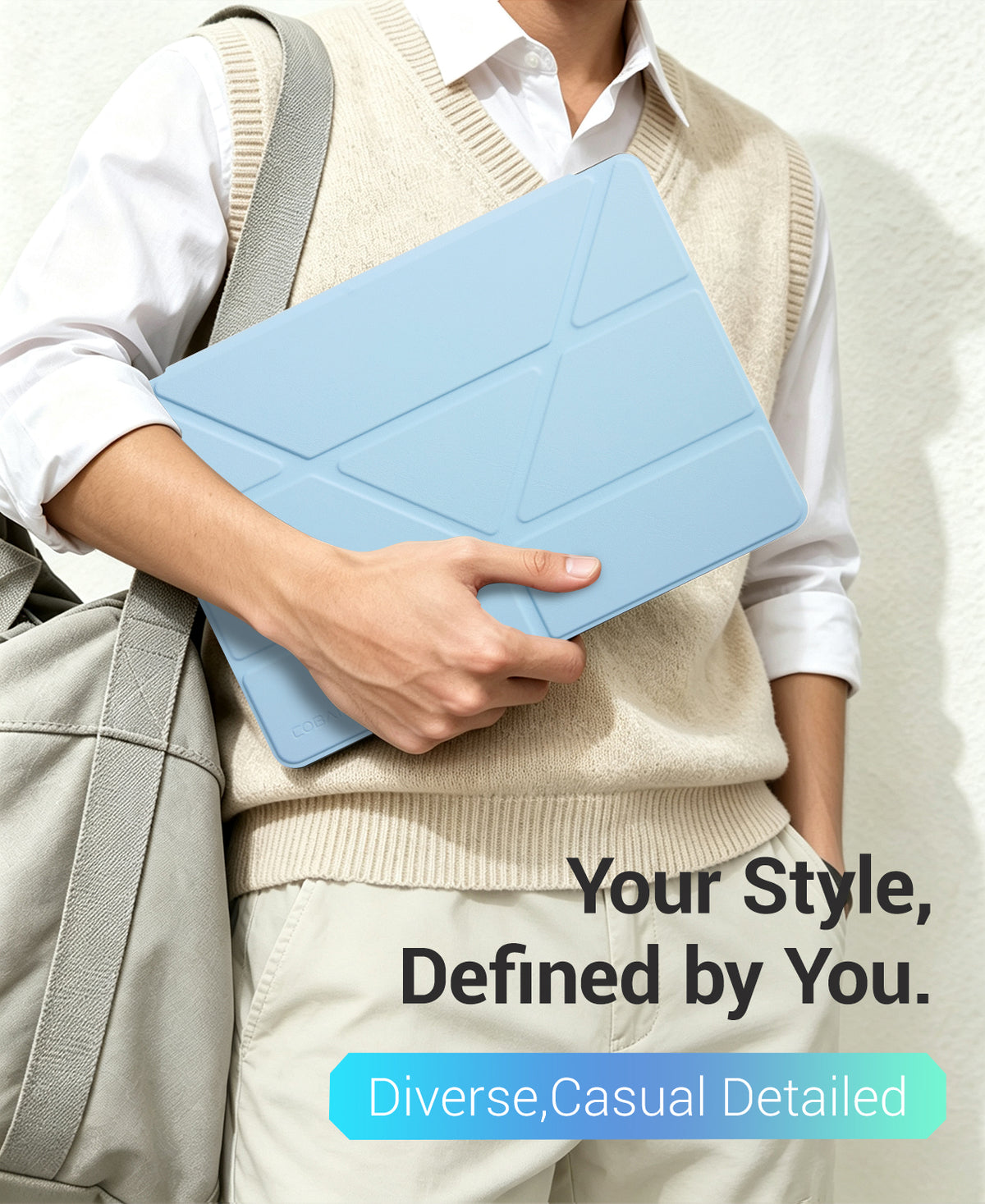 Galaxy Tab A11+ / A9+ 11" Multi-Angle Y-Fold Case#Color_Blue Glitter