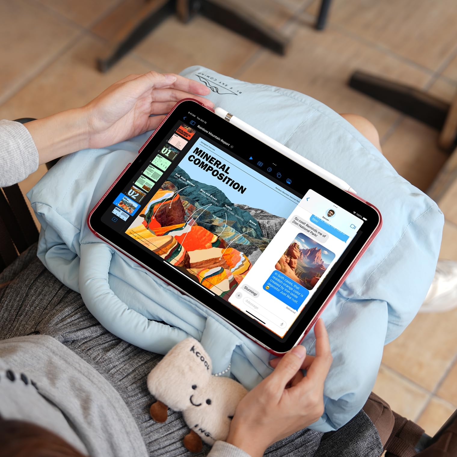 iPad 11th Gen (10th Compatible) Slim Stand Cover with Clear Hard Back, Touch ID#Color_Burgundy