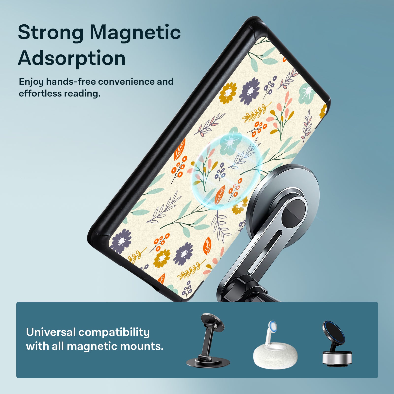 Kindle Paperwhite 12th Gen 7 inch (2024) Lightweight Case With Stand#Color_Flowers Sea