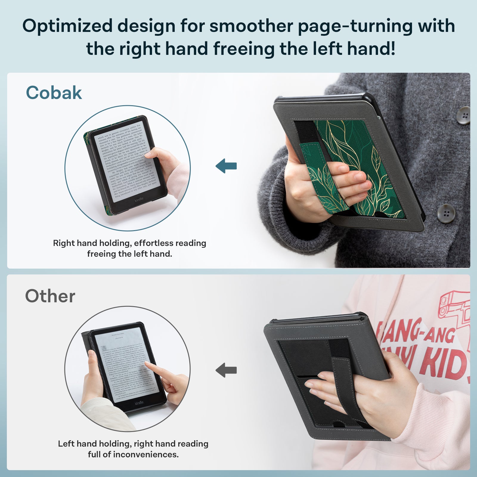 Kindle Paperwhite 12th Gen 7 inch (2024) Lightweight Case With Stand#Color_Dark Green Floral
