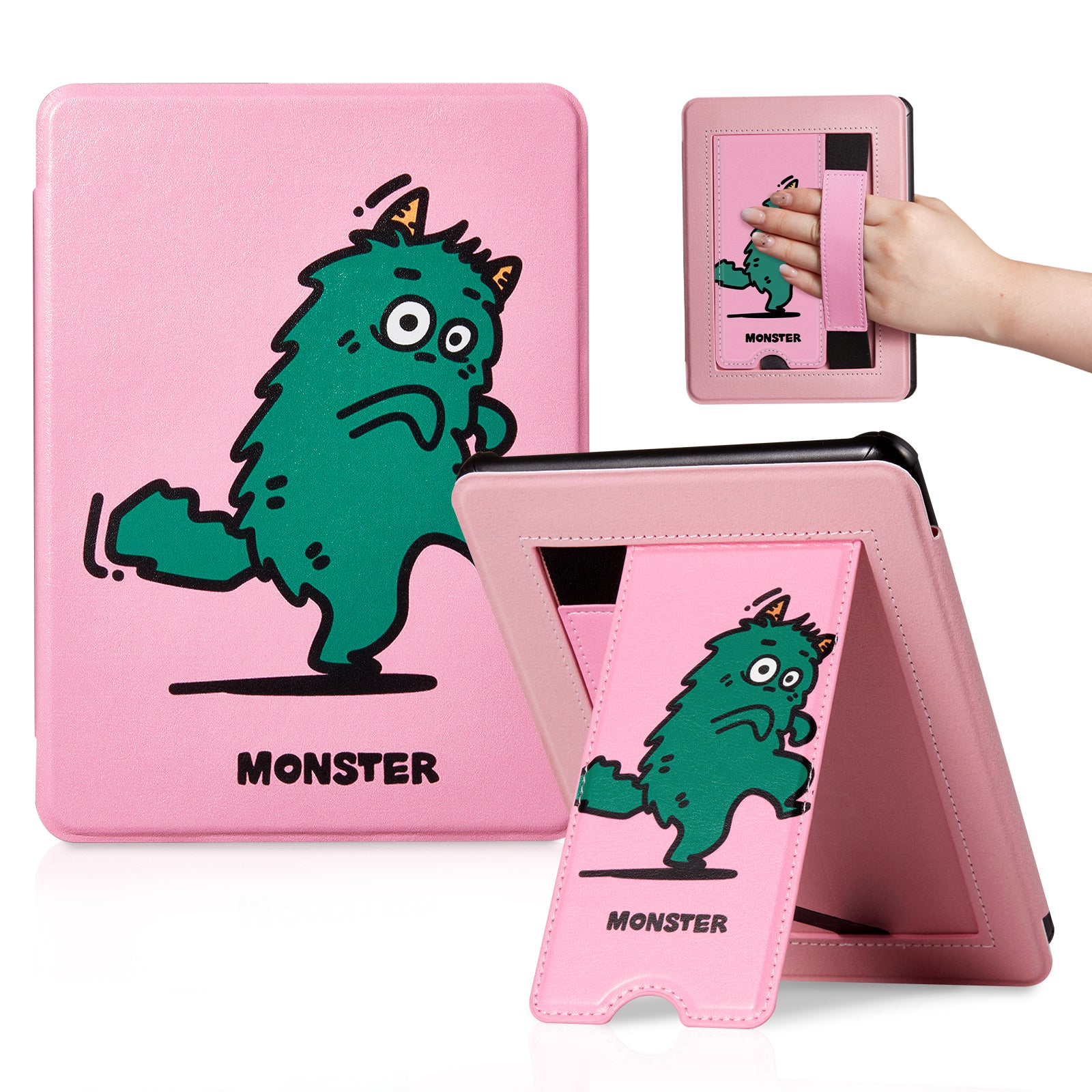 Kindle Paperwhite 12th Gen 7 inch (2024) Lightweight Case With Stand#Color_Monster Sneako