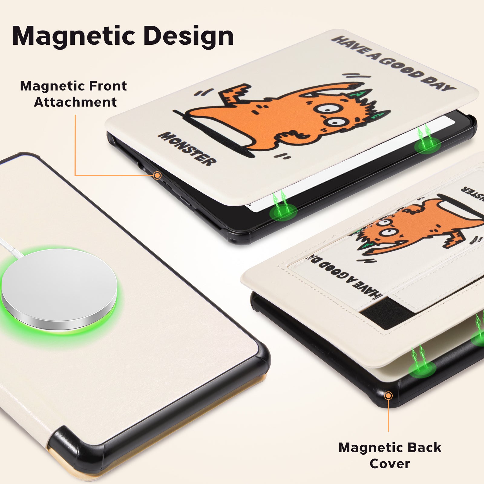 Kindle Paperwhite 12th Gen 7 inch (2024) Lightweight Case With Stand#Color_Monster Boogi