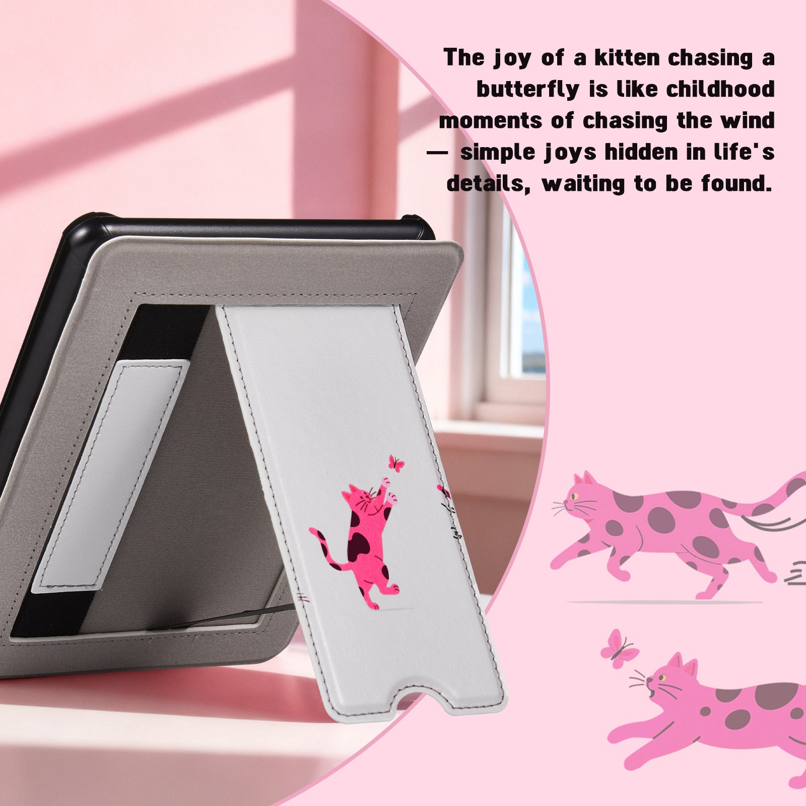 Kindle Paperwhite 12th Gen 7 inch (2024) Lightweight Case With Stand#Color_Pink Pounce