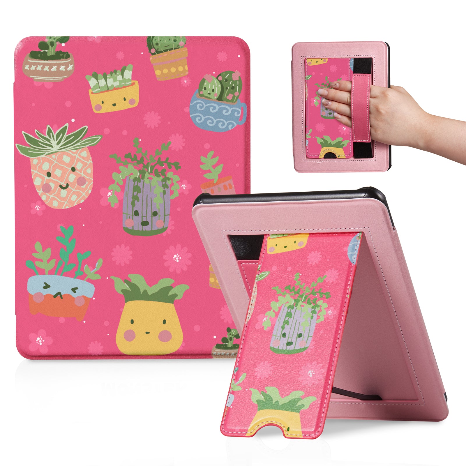 Kindle Paperwhite 12th Gen 7 inch (2024) Lightweight Case With Stand#Color_Plant Party Blooming
