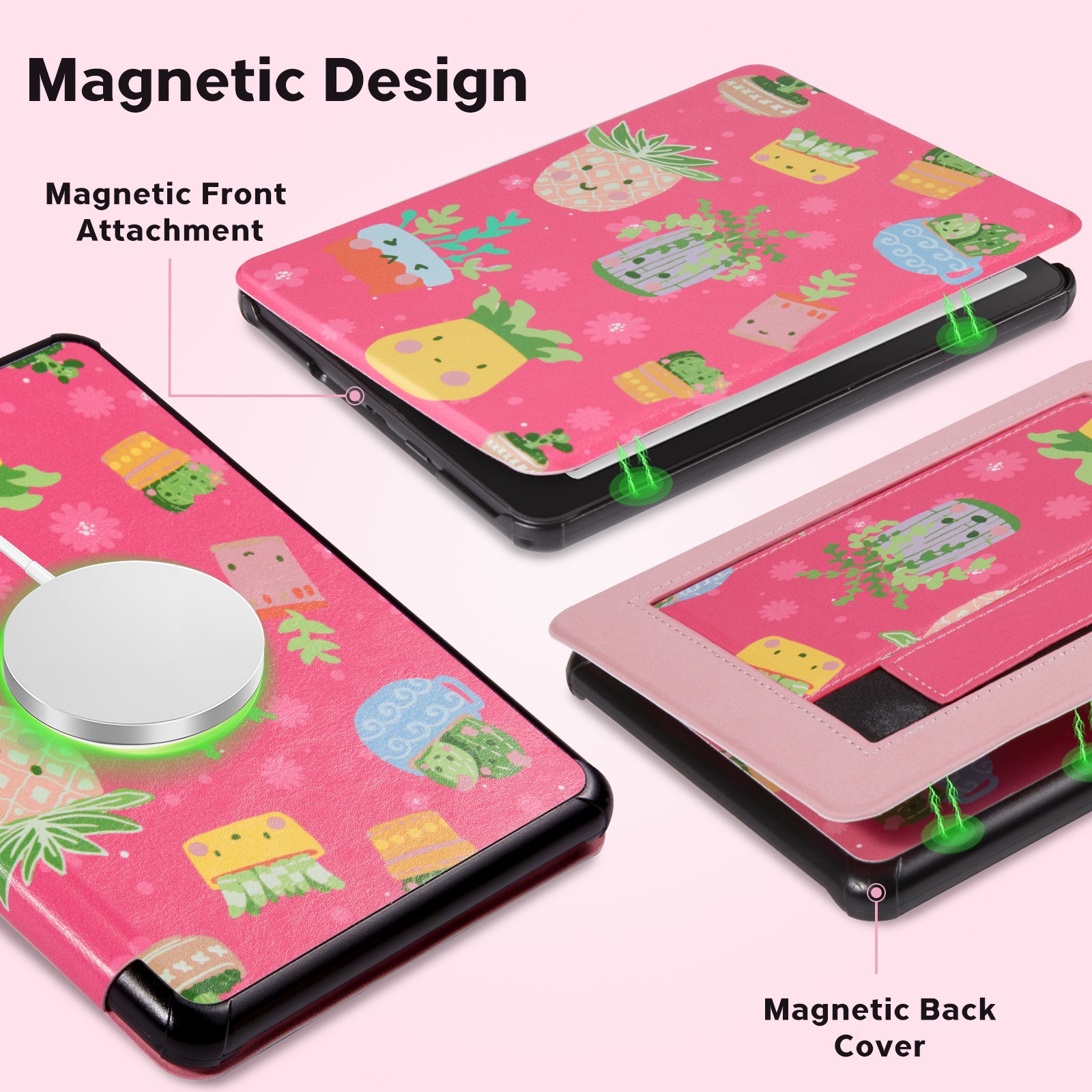 Kindle Paperwhite 12th Gen 7 inch (2024) Lightweight Case With Stand#Color_Plant Party Blooming