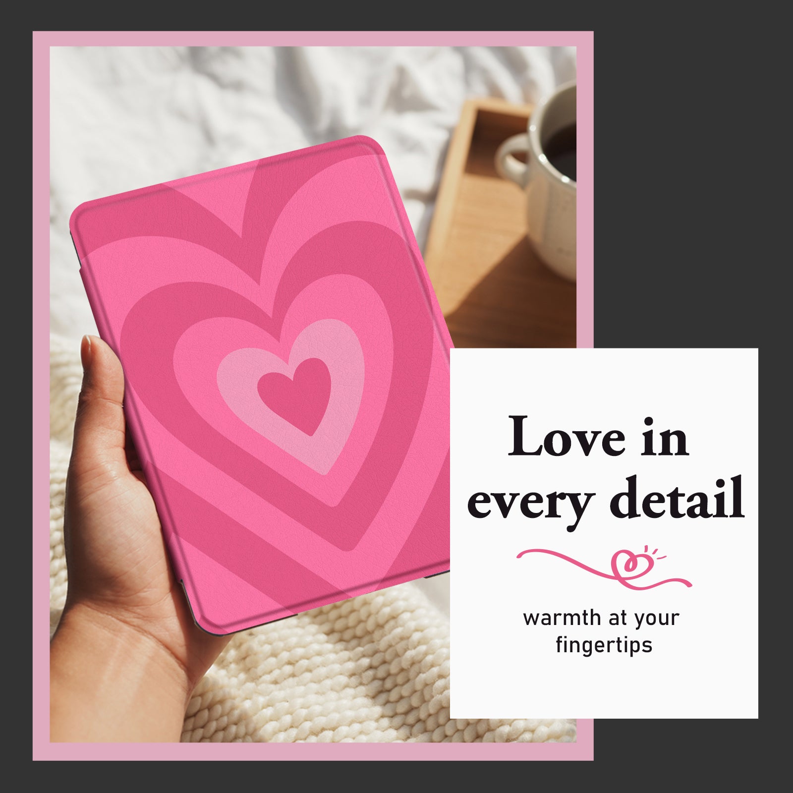 Kindle Paperwhite 12th Gen 7 inch (2024) Lightweight Case With Stand#Color_Sweet Heart