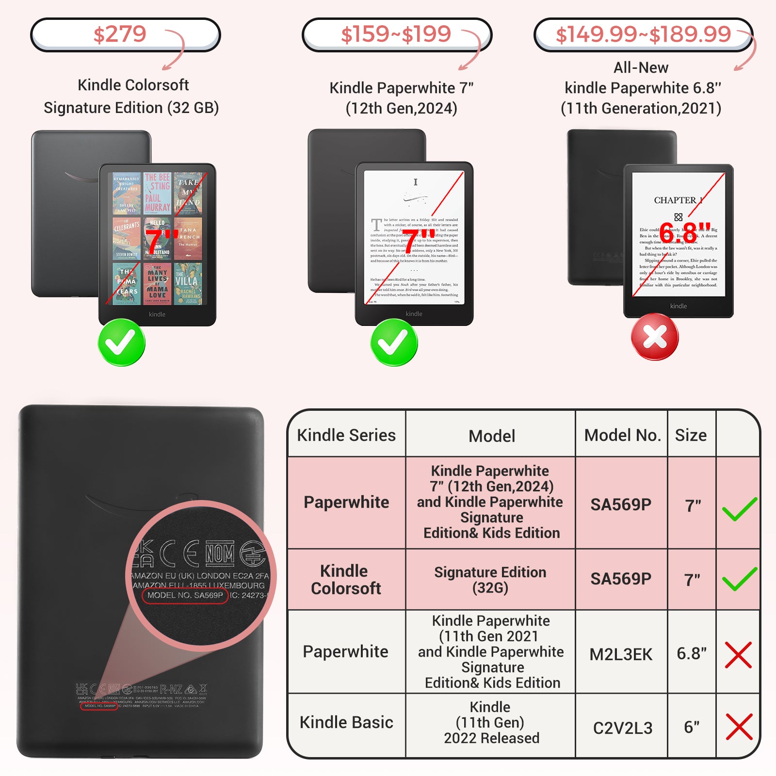 Kindle Paperwhite 12th Gen 7 inch (2024) Lightweight Case With Stand#Color_Dark Botanica