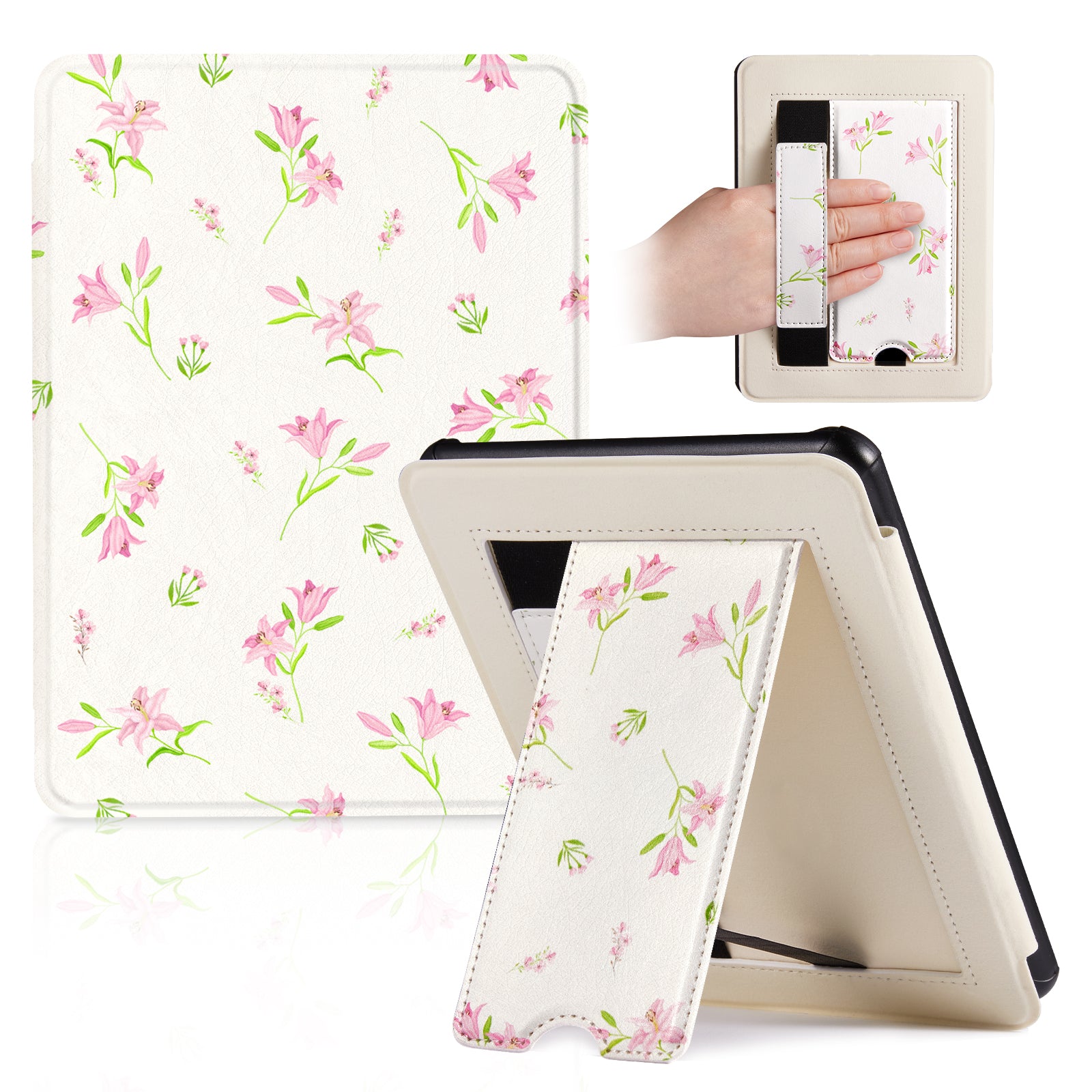 Kindle Paperwhite 12th Gen 7 inch (2024) Lightweight Case With Stand#Color_Spring Lily