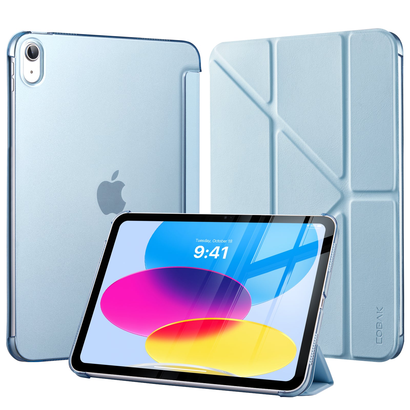 iPad (A16) 11th Gen & 10th Gen Slim Y-Fold Magnetic Stand Case#Color_Sky Blue