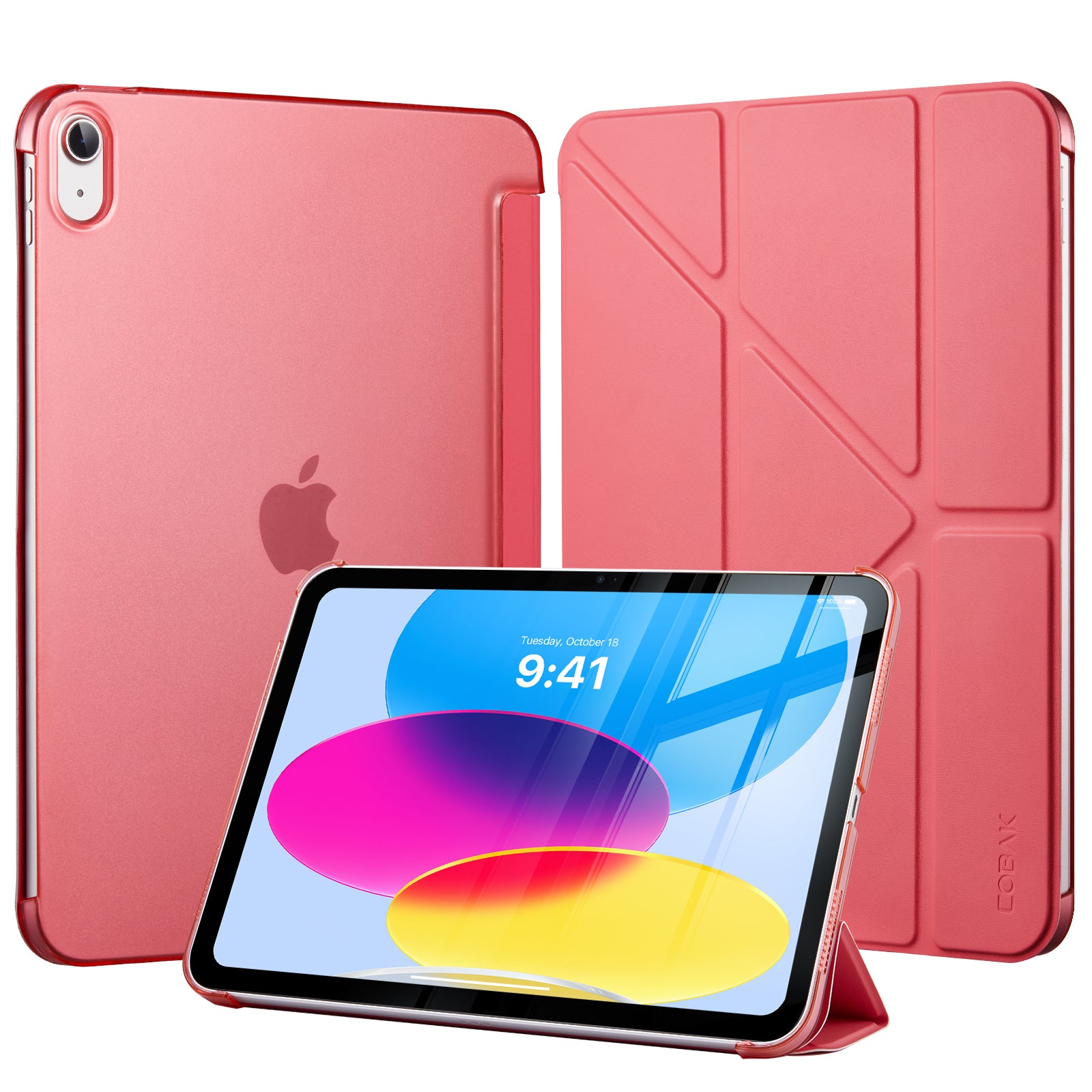 iPad (A16) 11th Gen & 10th Gen Slim Y-Fold Magnetic Stand Case#Color_Rosy Pink