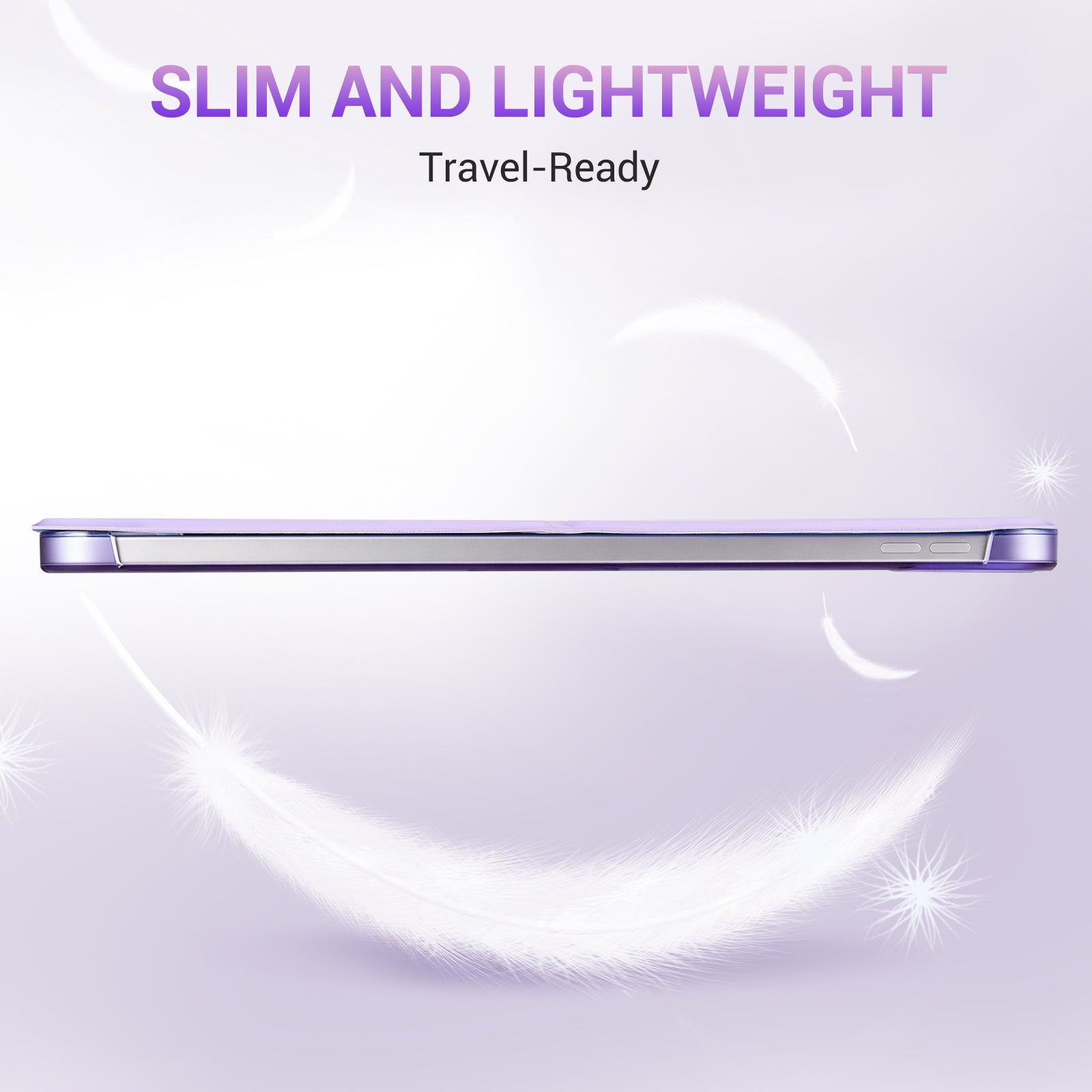iPad (A16) 11th Gen & 10th Gen Slim Y-Fold Magnetic Stand Case#Color_Gray Violet