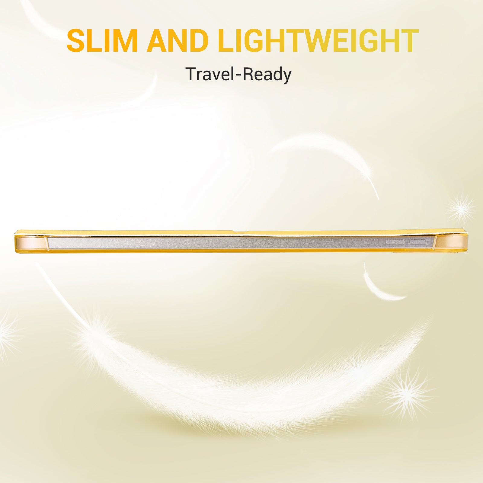 iPad (A16) 11th Gen & 10th Gen Slim Y-Fold Magnetic Stand Case#Color_Lemon Yellow