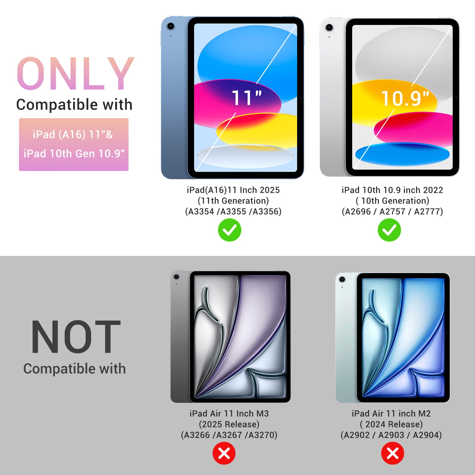 iPad (A16) 11th Gen & 10th Gen Slim Y-Fold Magnetic Stand Case#Color_Pink