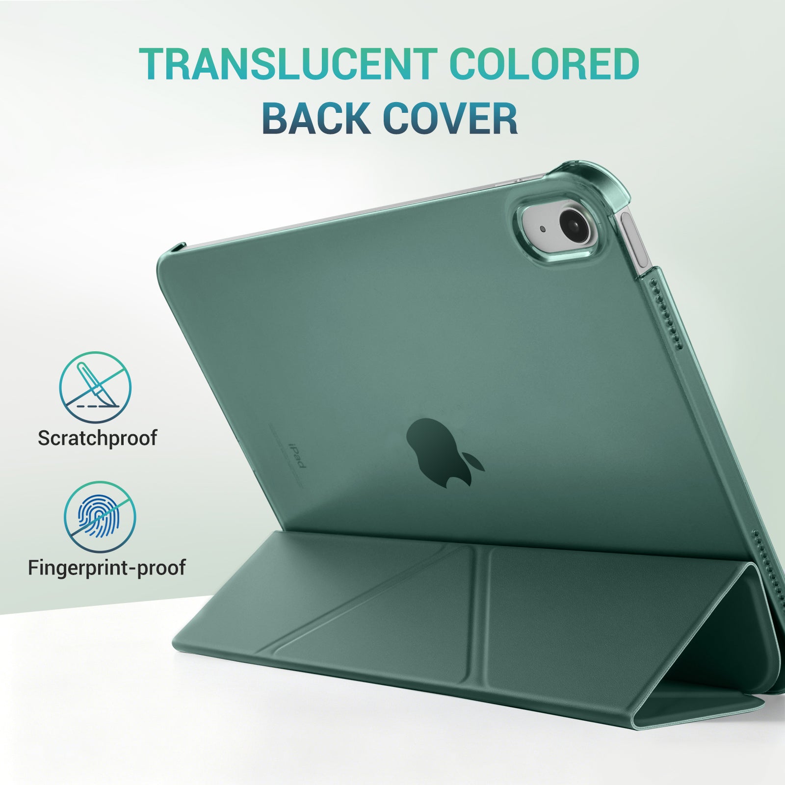 iPad (A16) 11th Gen & 10th Gen Slim Y-Fold Magnetic Stand Case#Color_Emerald Green