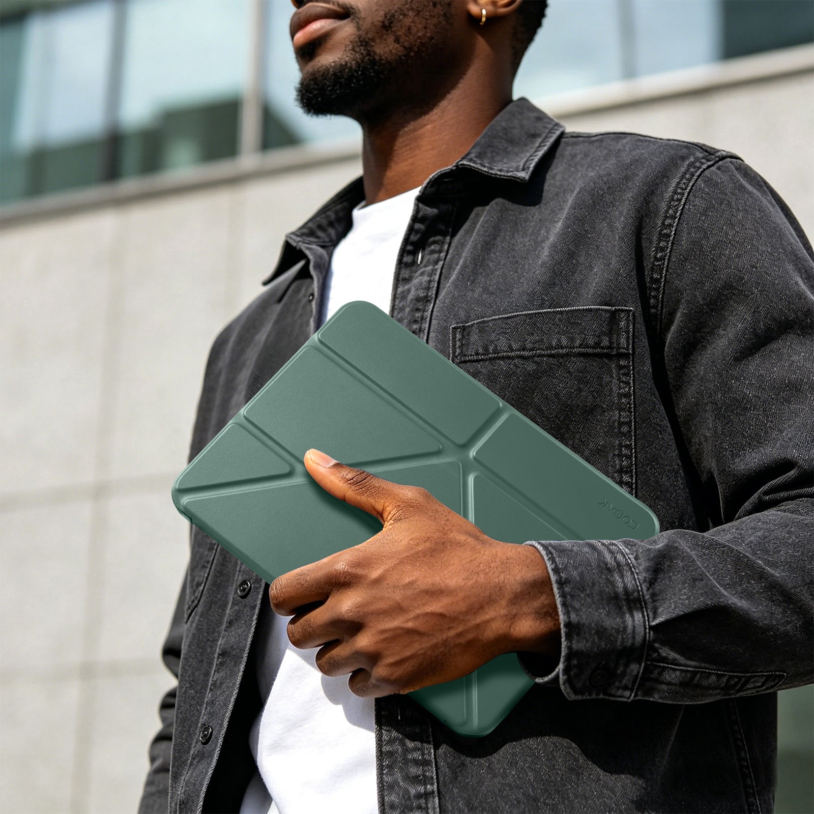 iPad (A16) 11th Gen & 10th Gen Slim Y-Fold Magnetic Stand Case#Color_Emerald Green