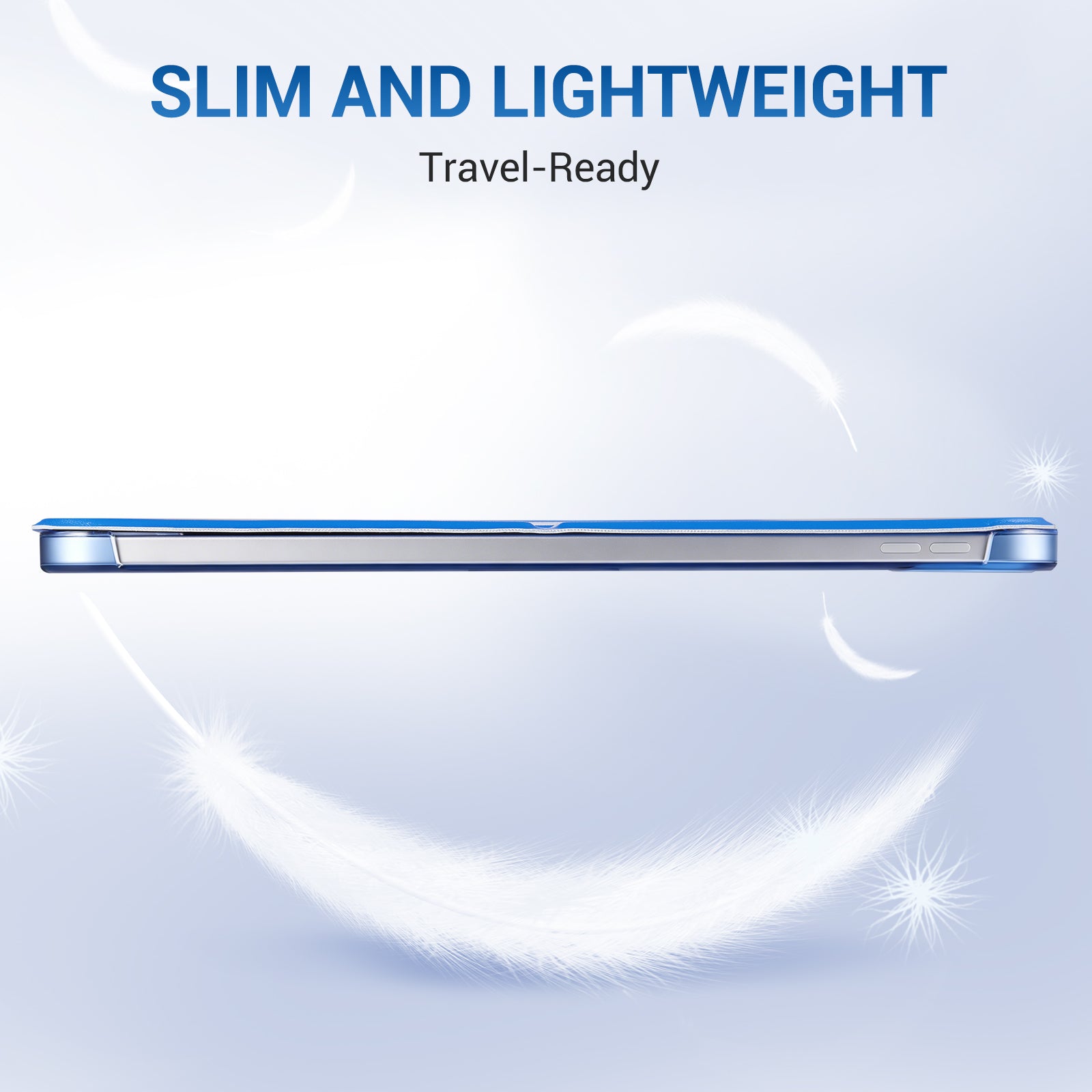 iPad (A16) 11th Gen & 10th Gen Slim Y-Fold Magnetic Stand Case#Color_Lagoon Blue