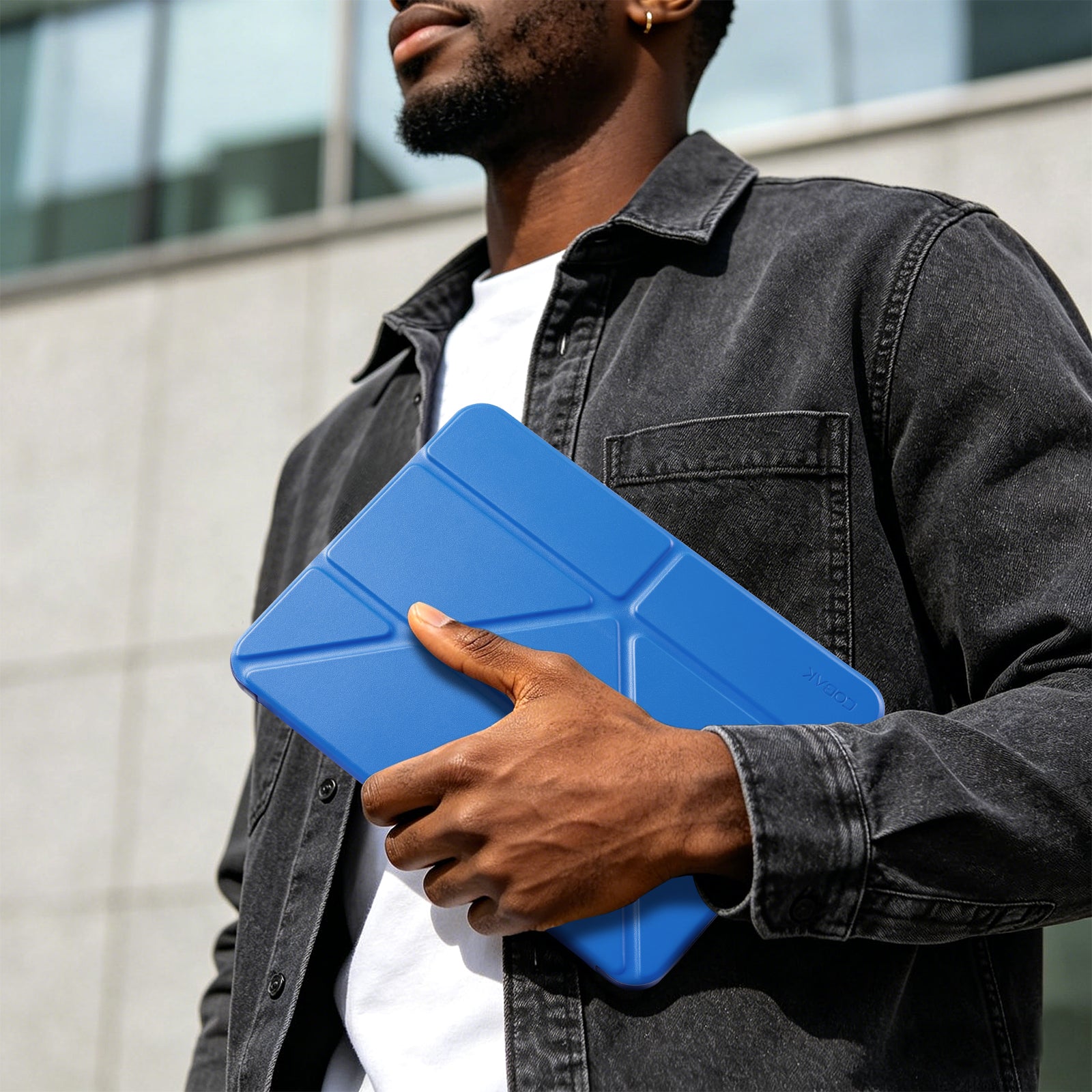 iPad (A16) 11th Gen & 10th Gen Slim Y-Fold Magnetic Stand Case#Color_Lagoon Blue