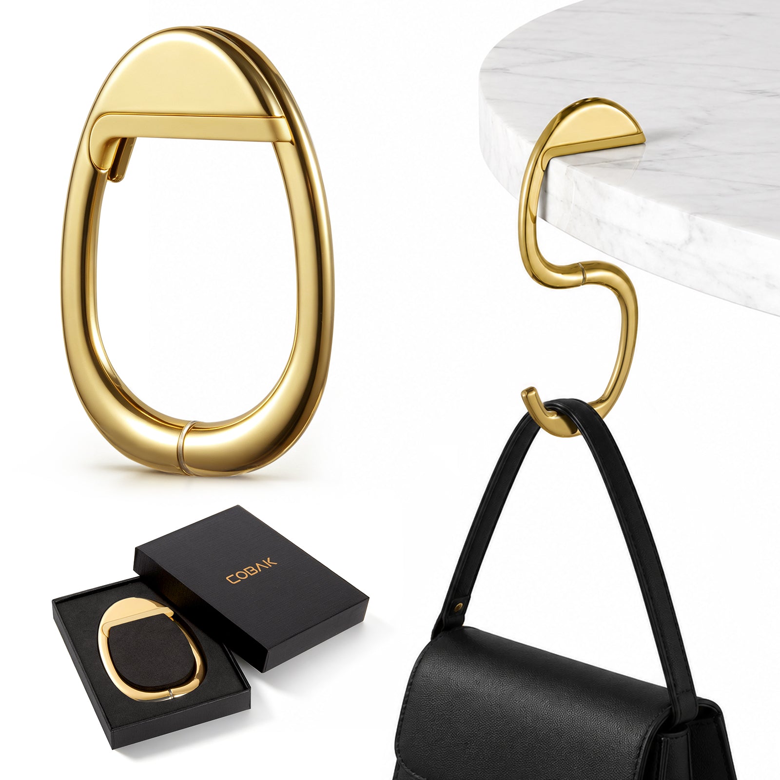 Portable Magnetic Purse Hanger for Tables#Color_Gold