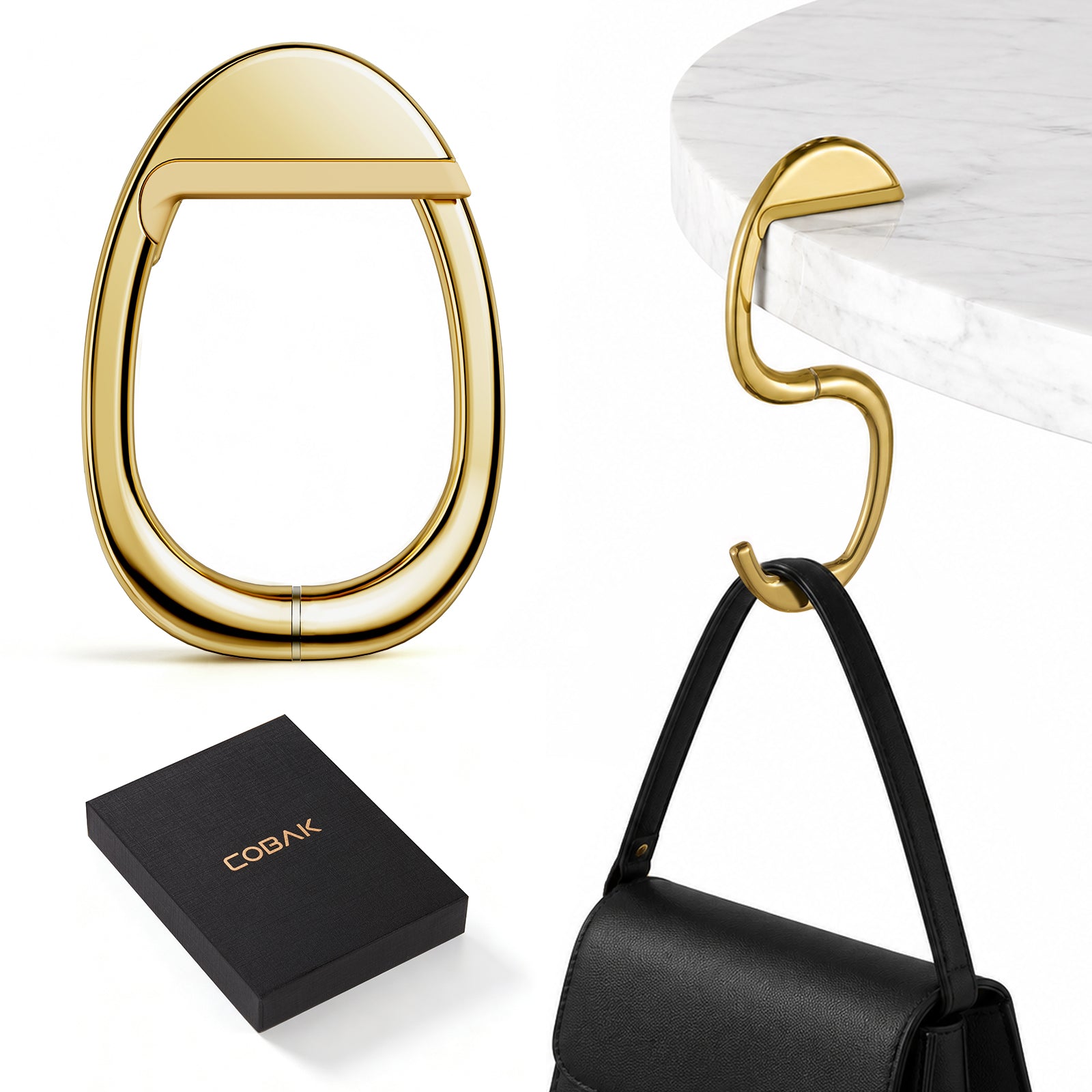 Portable Magnetic Purse Hanger for Tables#Color_Gold