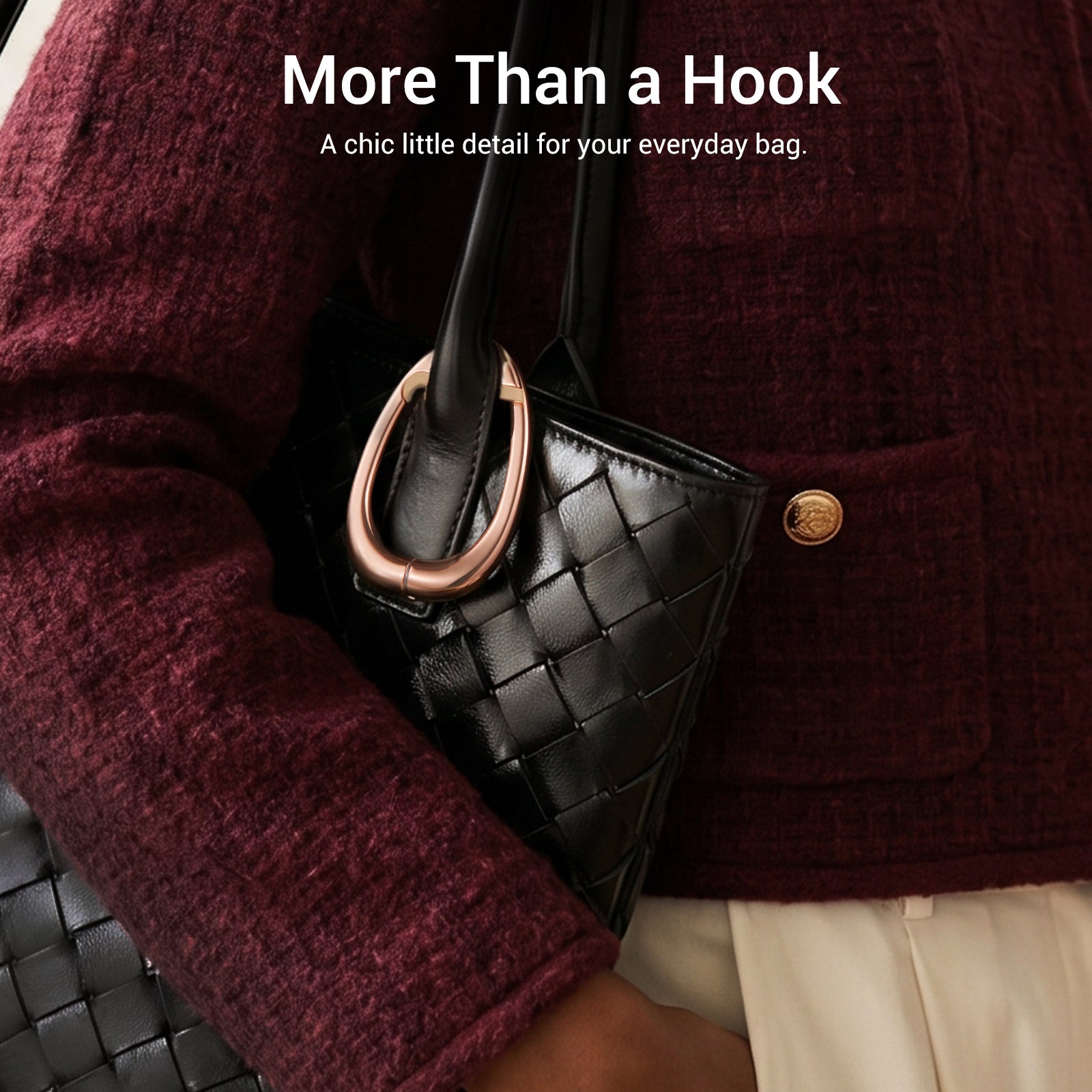 Portable Magnetic Purse Hanger for Tables#Color_Rose gold