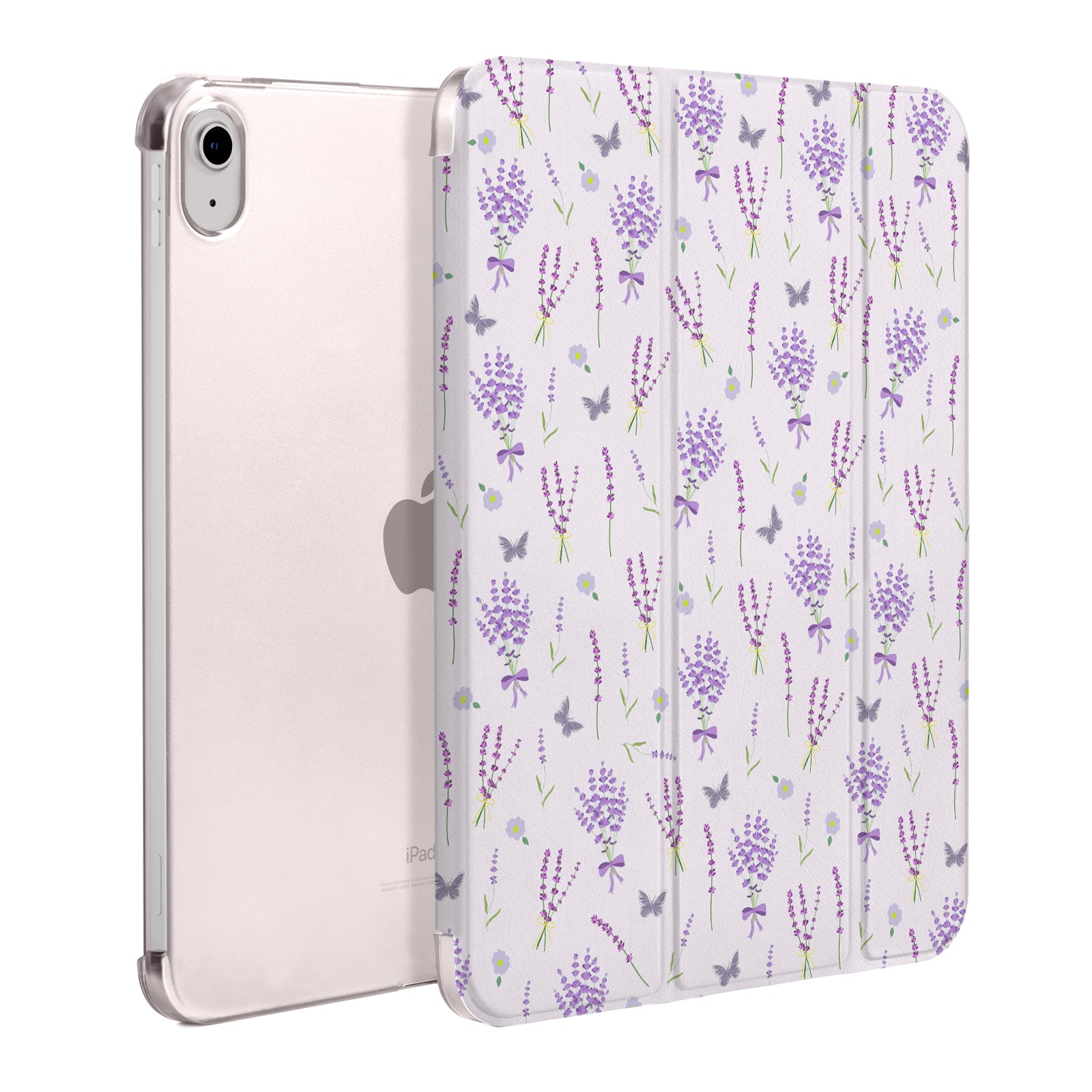 iPad 11th Gen (10th Compatible) Slim Stand Cover with Clear Hard Back, Touch ID#Color_Lavender Whisper
