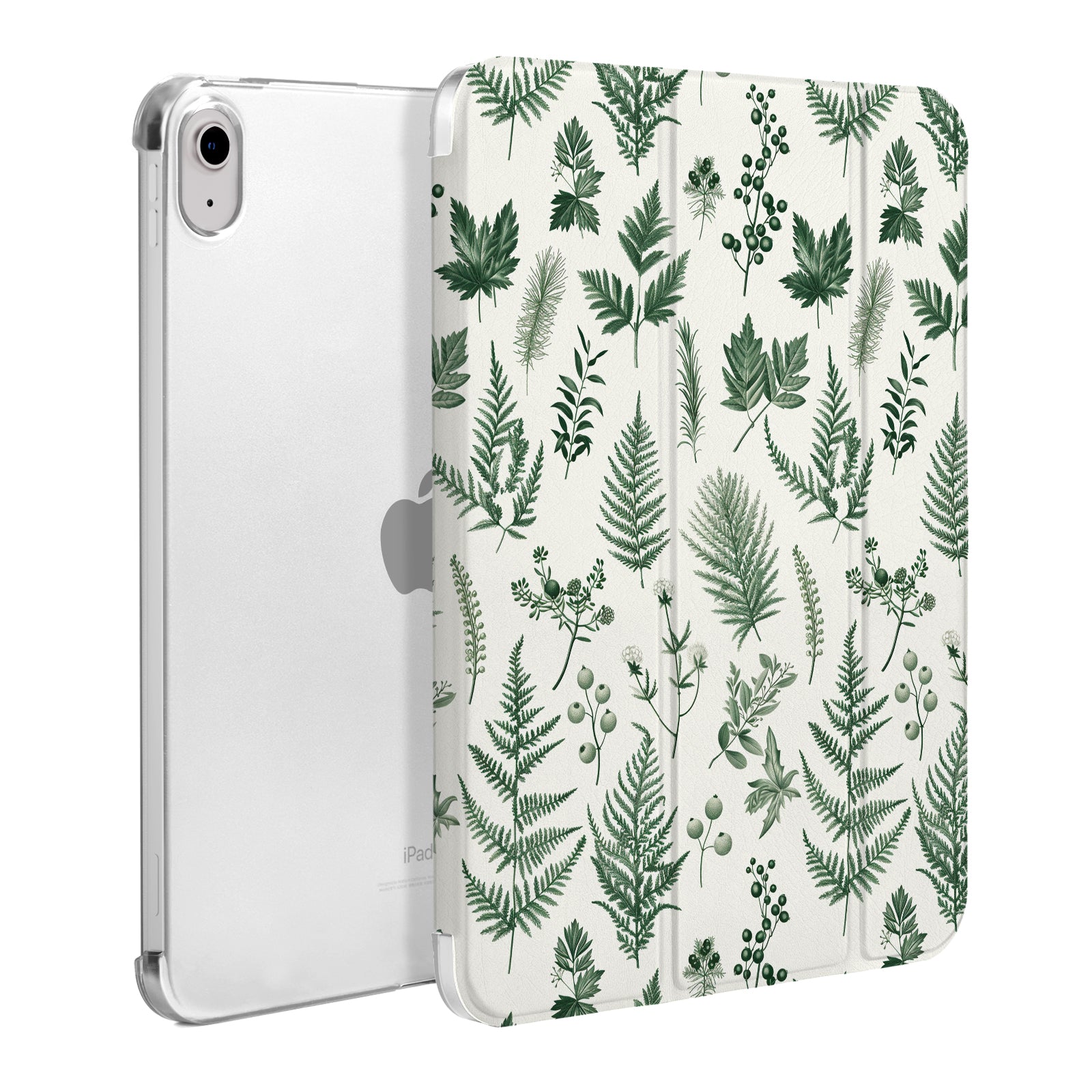 iPad 11th Gen (10th Compatible) Slim Stand Cover with Clear Hard Back, Touch ID#Color_Nature Notes