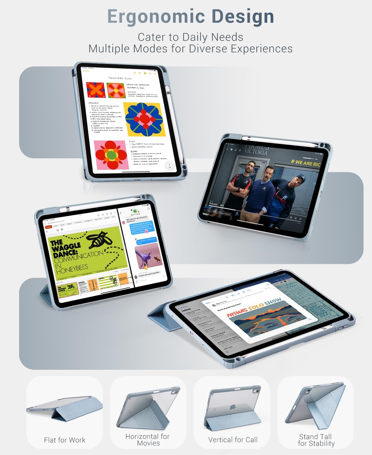 iPad 11th Gen (A16) 11" (2025) & 10th Gen 10.9" (2022) Case With Magnetic Stand#Color_Light Blue