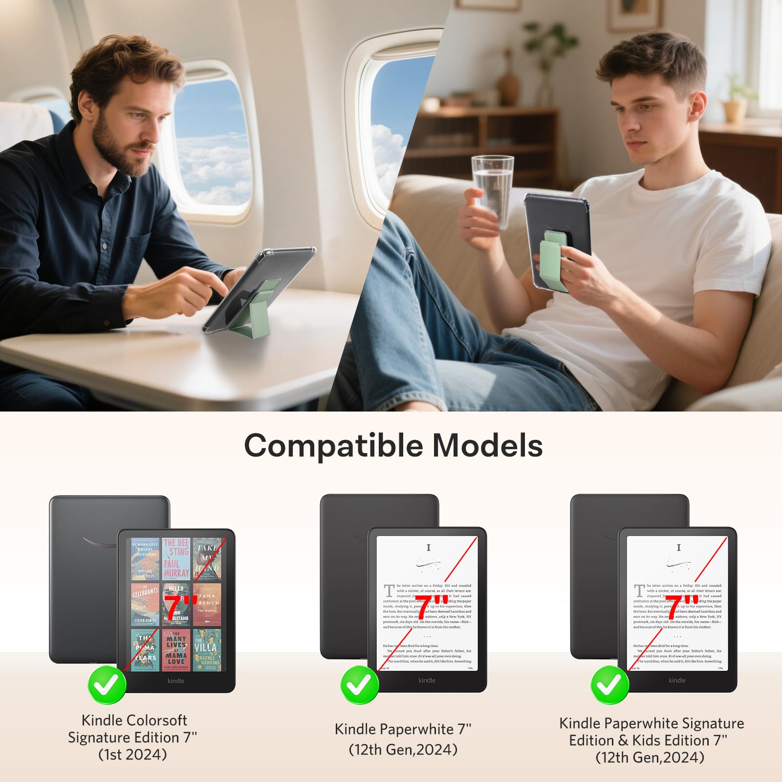 Essentials Kindle Paperwhite 6th Hand Strap with stand#Color_Sage Green