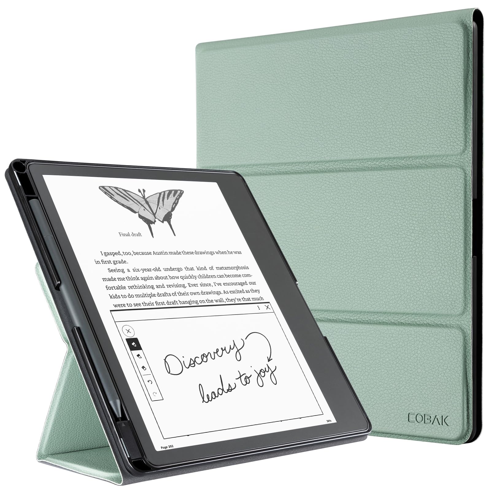 Essentials Kindle Scribe tri-fold Stand#Color_Sage Green