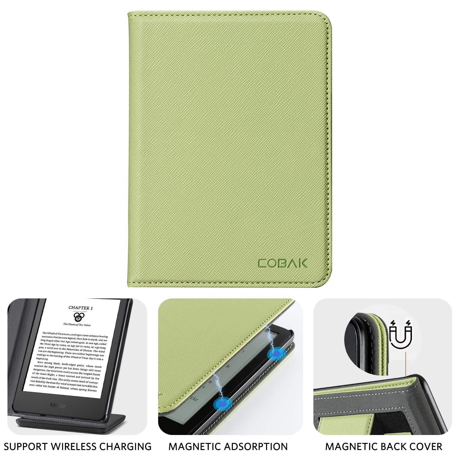 Essentials Rustic Serenity 6 Inch Kindle Stand#Color_Matcha