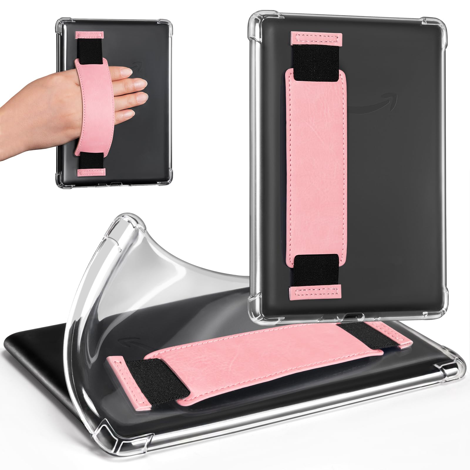 Essentials Serene Echo Kindle Paperwhite 6th Clear with Hand Strap#Color_R64 Pink