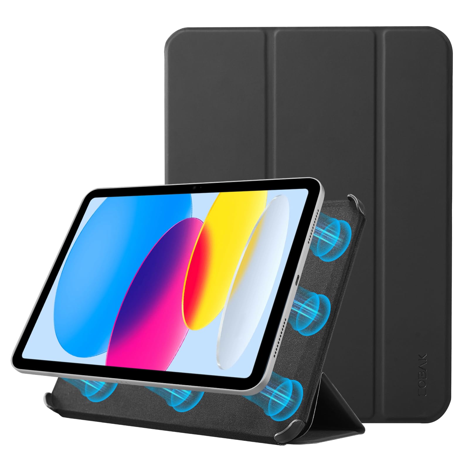 Essentials iPad (A16) tri-fold-Magnetic#Color Black