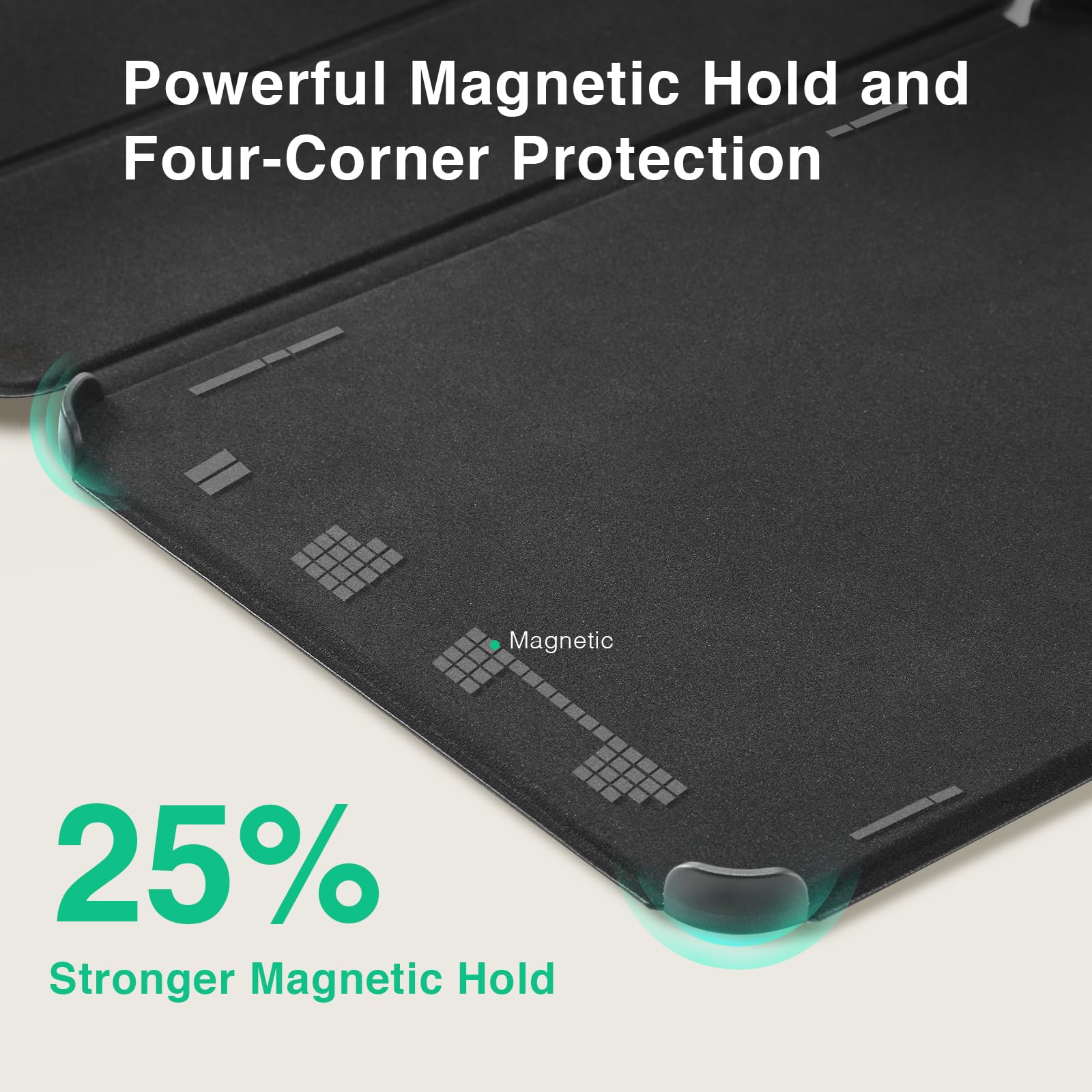 Essentials iPad (A16) tri-fold-Magnetic#Color Black