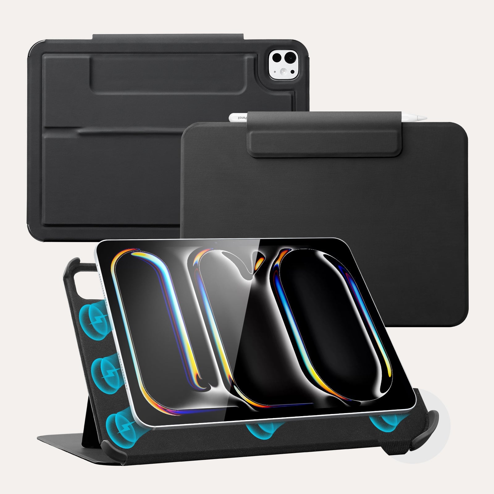 Essentials iPad Pro 13 Magnetic with Stand#Color_Black