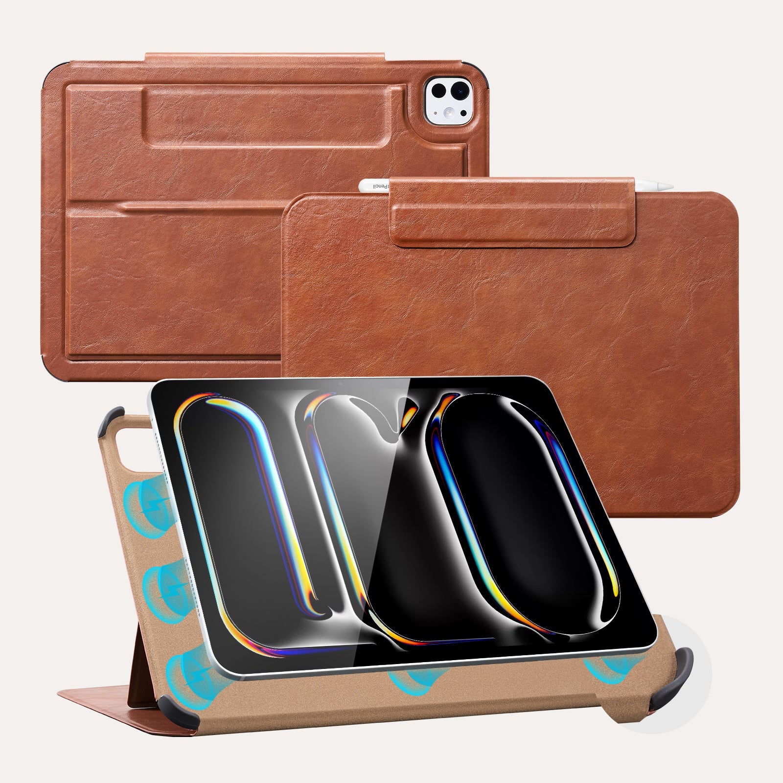 Essentials iPad Pro 13 Magnetic with Stand#Color_Brown