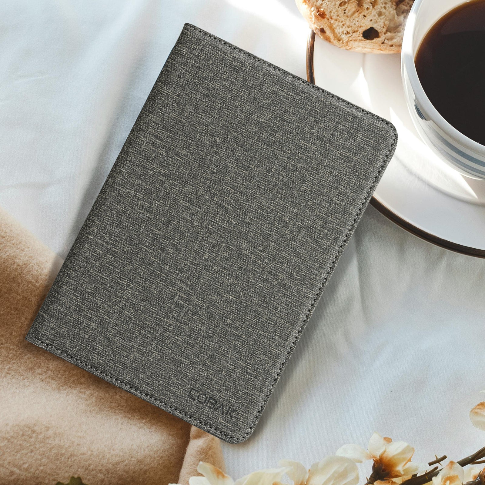 Kindle Basic (2022/2024 6 INCH) Case With Stand#Color_Fabric Gray