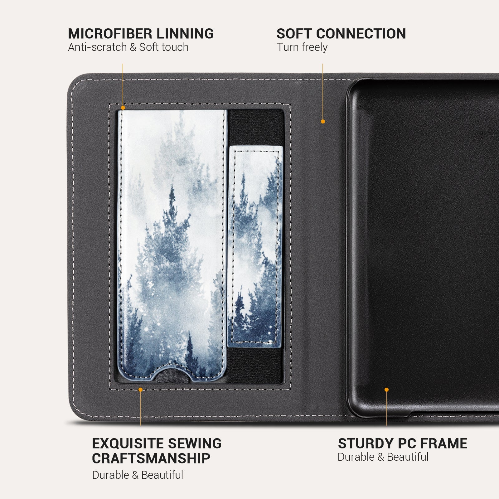 Kindle Basic (2022/2024 6 INCH) Stand Case-Multiple Prints#Color_Forest