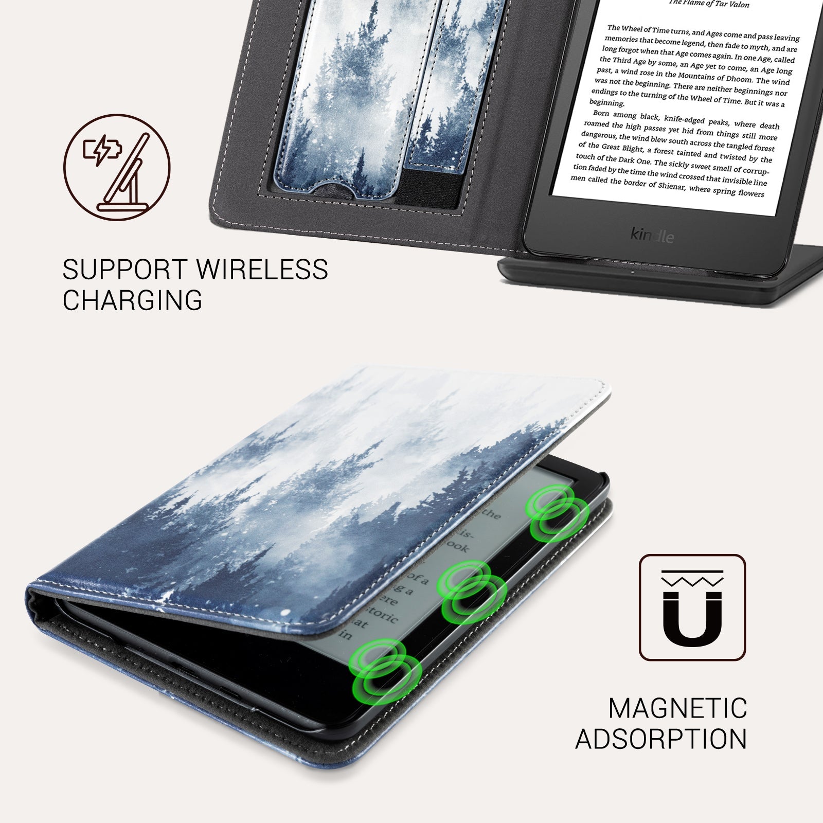 Senyu Forest Kindle Basic 6 Inch Case With Stand