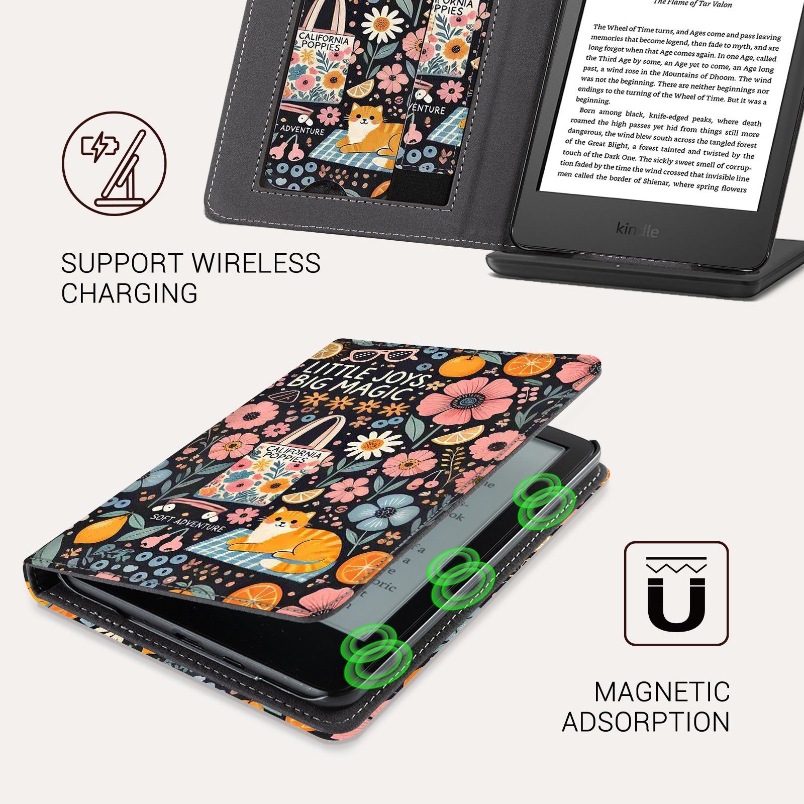 Eden Little Joys Kindle Basic 6 Inch Case With Stand