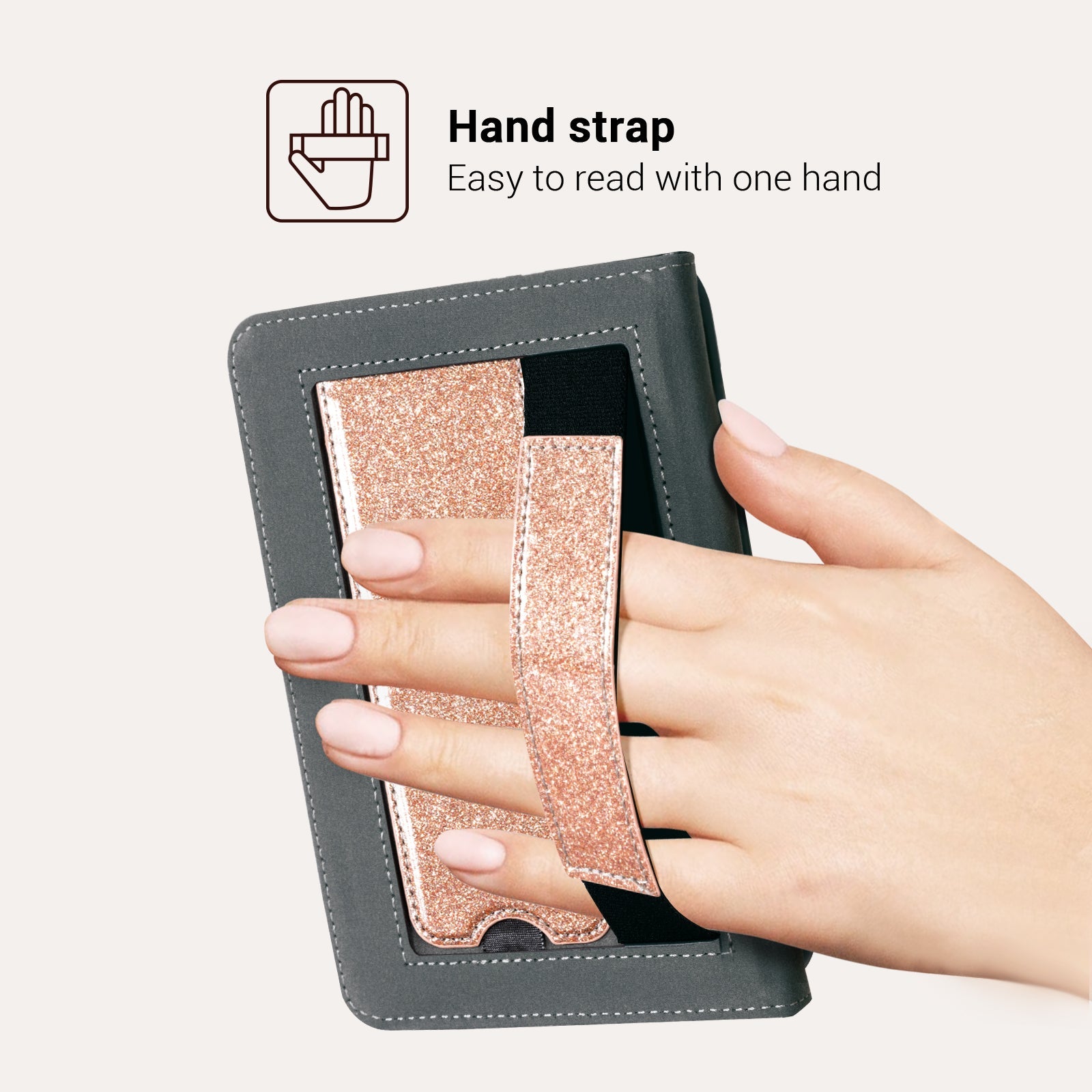 Senyu Rose Gold Glitter Kindle Basic 6 Inch Case With Stand