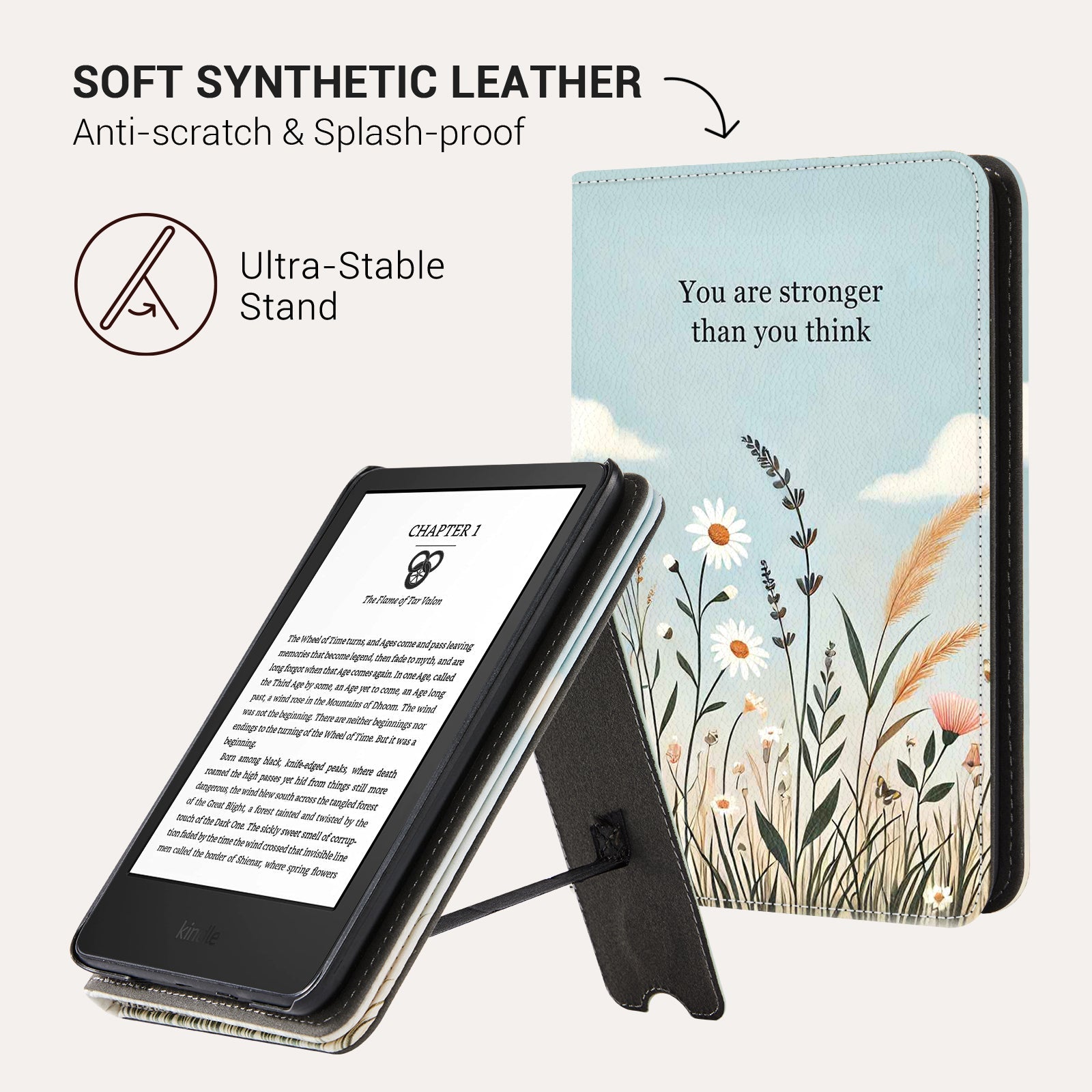 Eden Tranguil Bloom Kindle Basic 6 Inch Case With Stand
