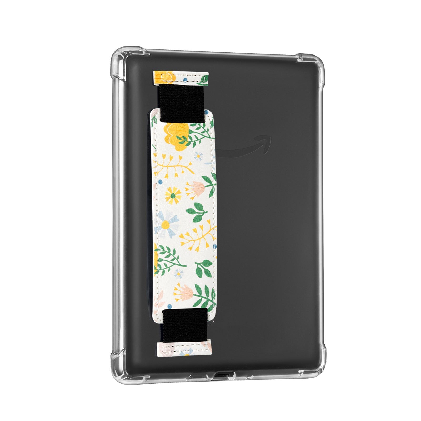 Kindle Paperwhite 12th Gen (2024 7 inch) Clear with Hand Strap Case#Color_Lychee Texture Brown
